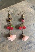 Boucles d'oreilles pendantes cerises