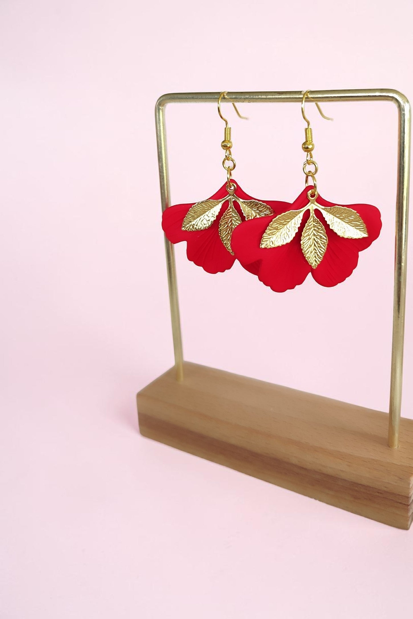 Boucles d'oreilles ginkgo acrylique