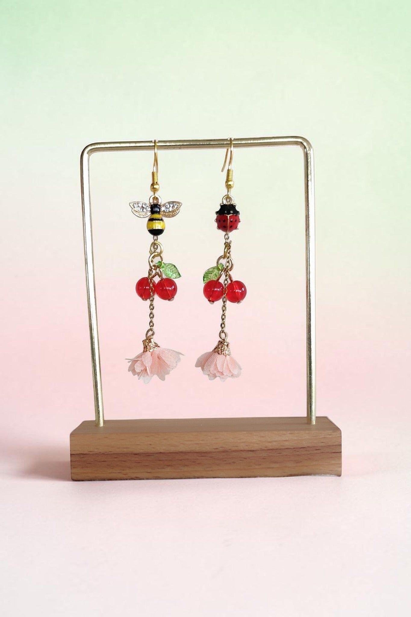 Boucles d'oreilles pendantes cerises