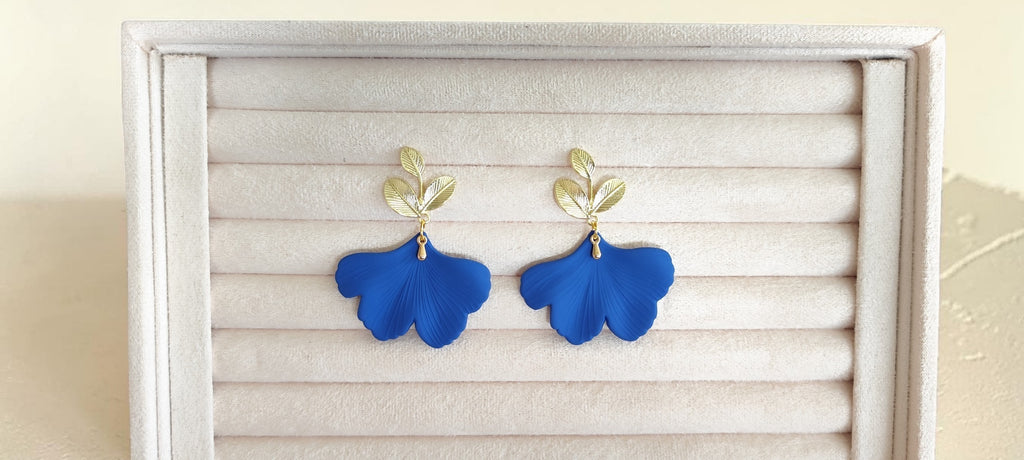Boucles d'oreilles ginkjo acrylique clou