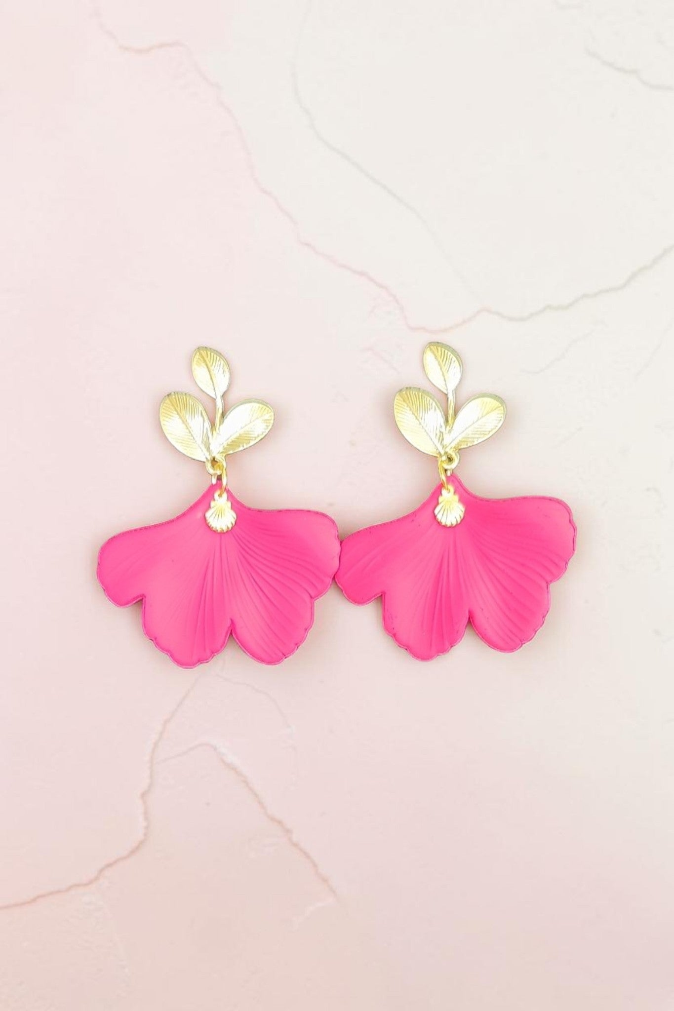 Boucles d'oreilles ginkjo acrylique clou