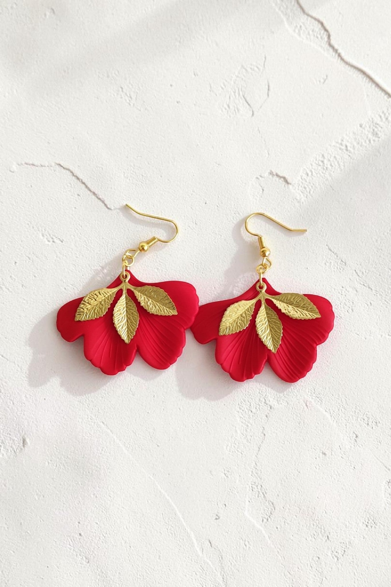 Boucles d'oreilles ginkgo acrylique