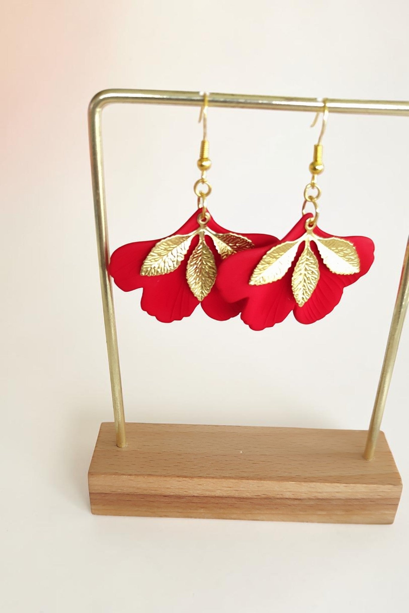 Boucles d'oreilles ginkgo acrylique