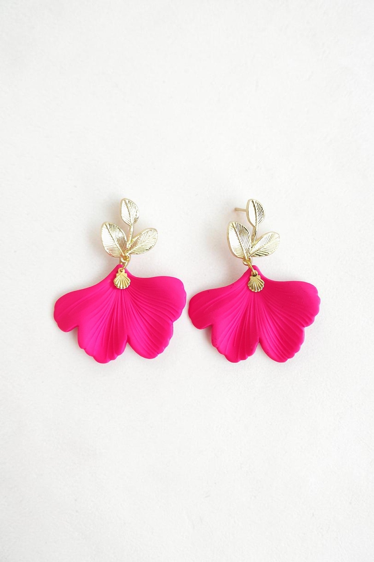 Boucles d'oreilles ginkjo acrylique clou