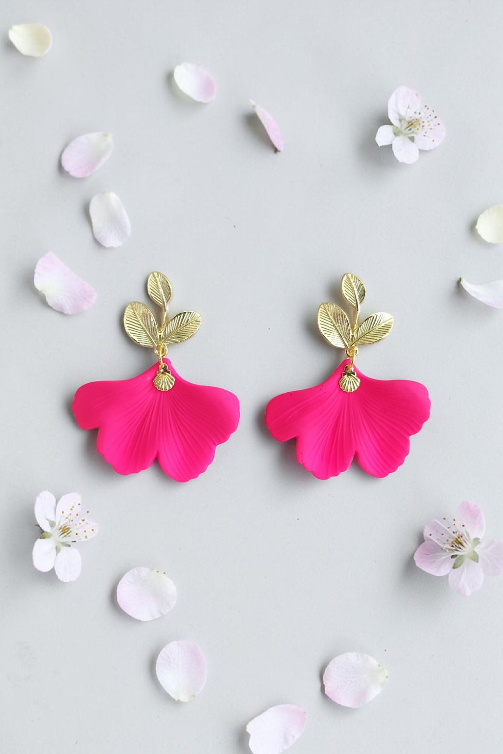 Boucles d'oreilles ginkjo acrylique clou